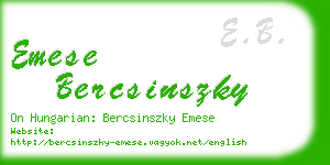 emese bercsinszky business card